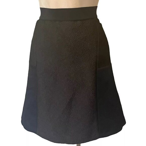 New Sandro Paris Black Textured Back Zip A Line Mini Skirt - Picture 2 of 8